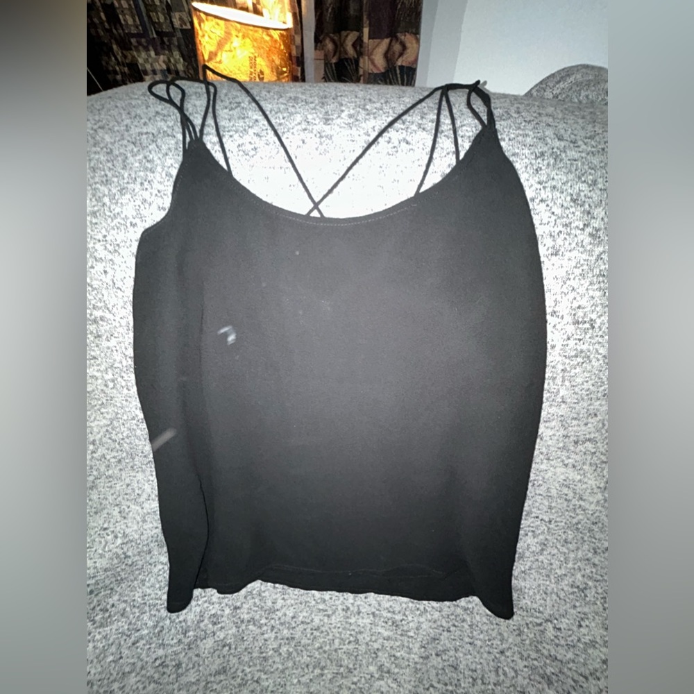 black cross back tank top